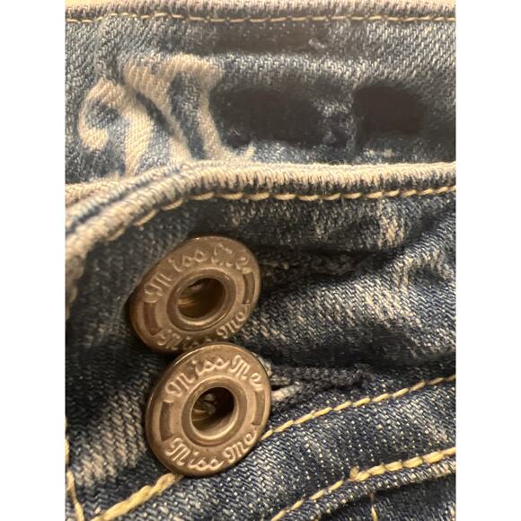 Miss Me Women’s Mid Rise Stretch‎ Embellished Cropped Denim Jeans Size 29 Blue - Picture 4 of 7